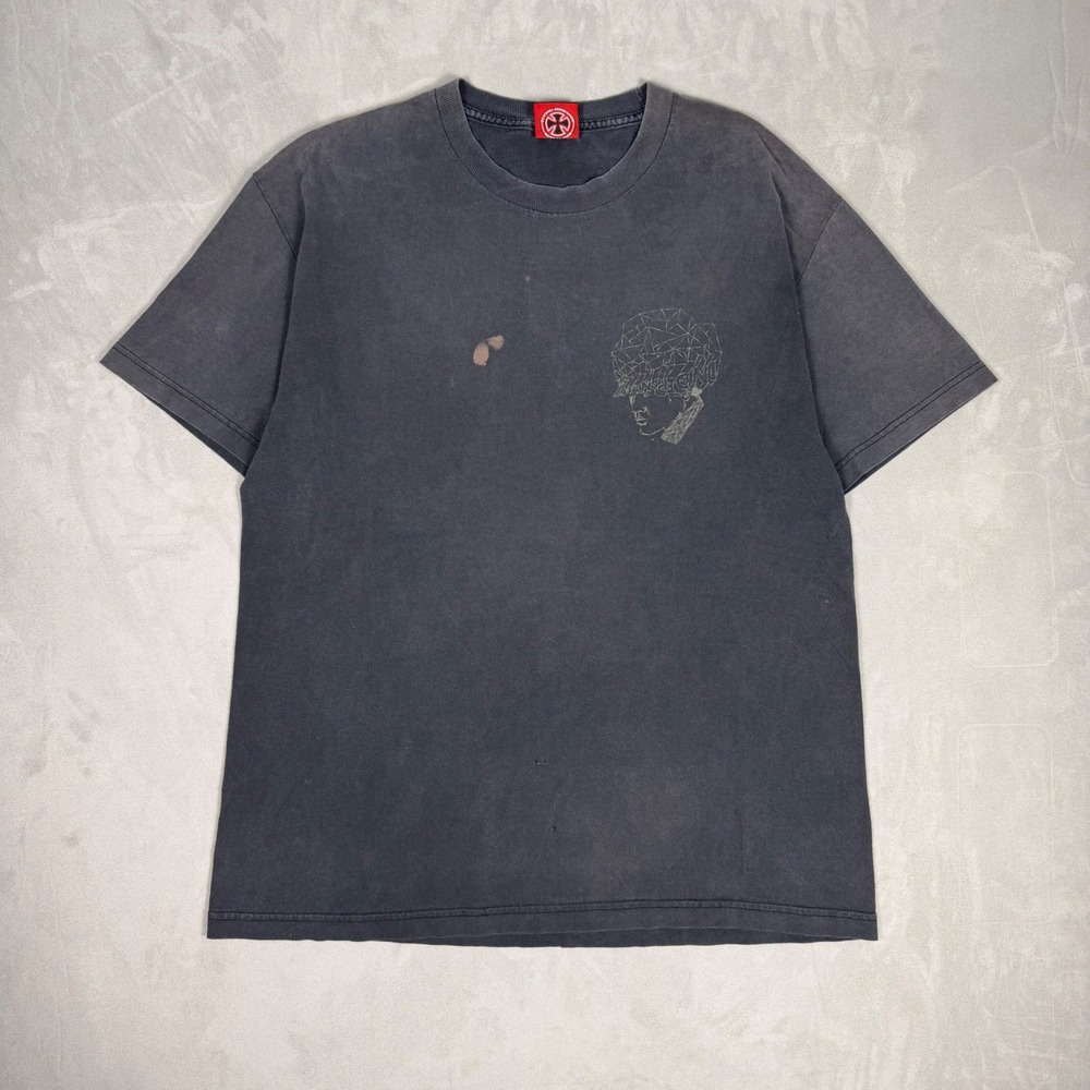 90s Mens Independent Truck Co. Geometric Cross Graphic Skate T-Shirt Large